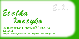 etelka kmetyko business card